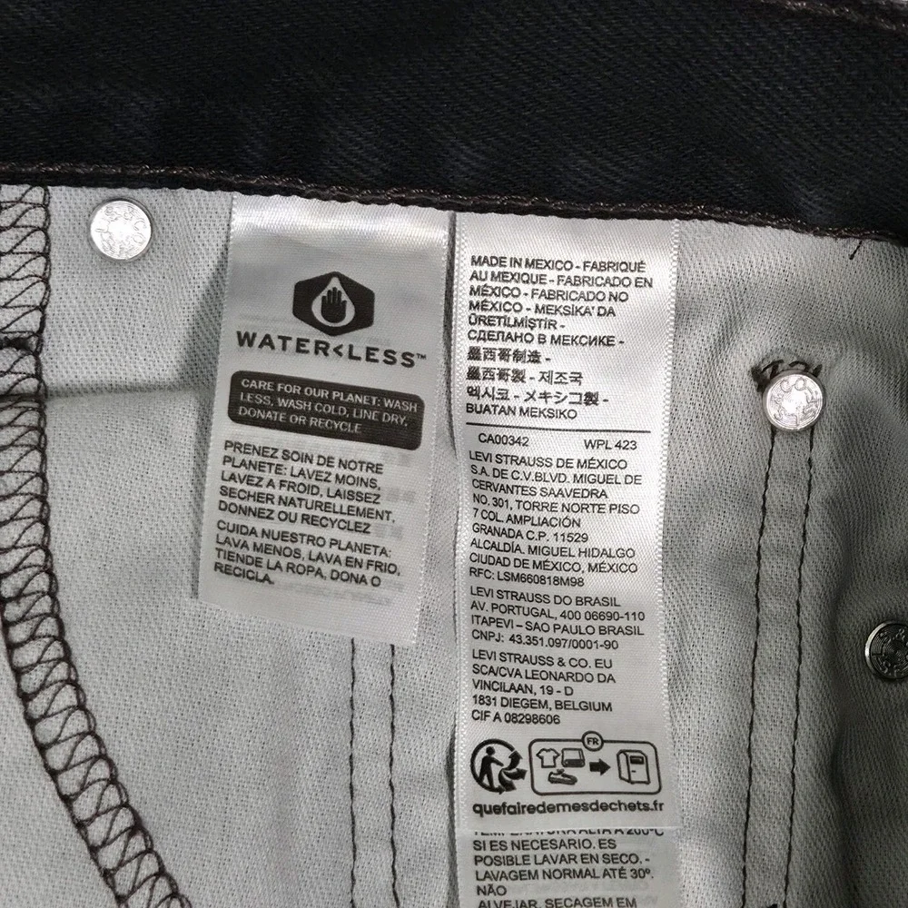 Levi's NWT Men's 505 Regular Straight Leg Jeans Black Cotton 29x34 Grunge Goth